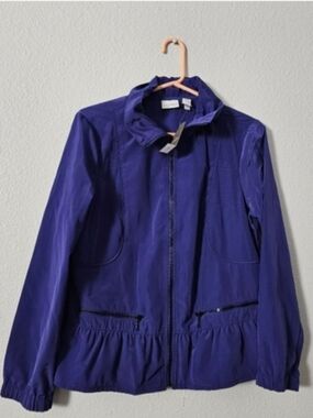 Women’s Purple Lightweight Zip-Front Jacket - Chico's Sz M